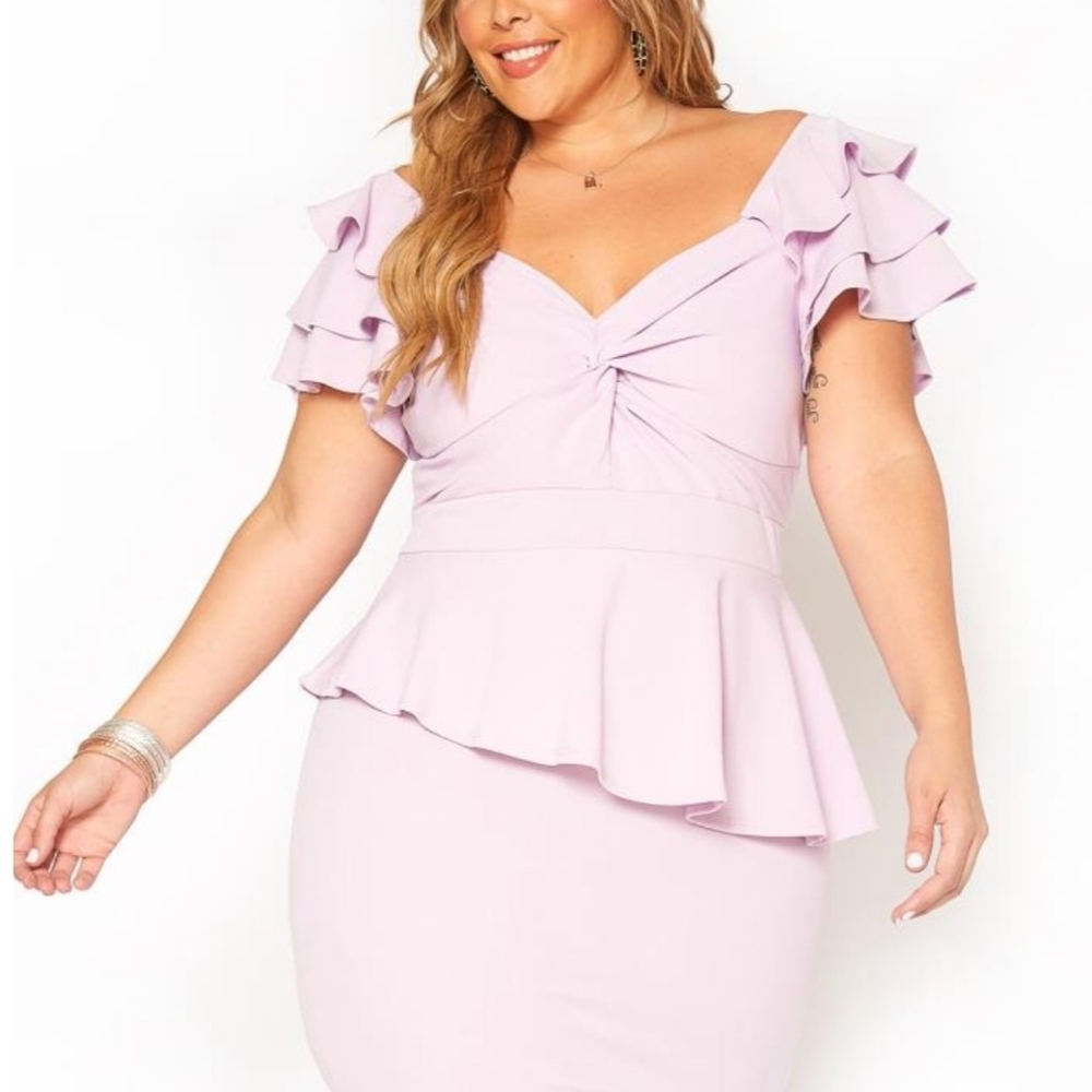 Asoph Peplum Ruffle Dress